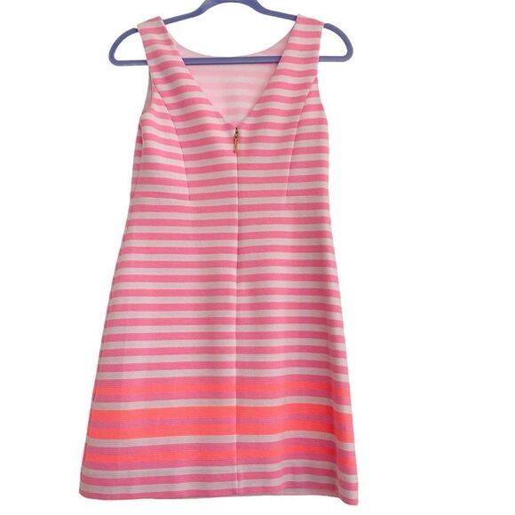 Lilly Pulitzer Eden Pink White Orange Stripe Dress - Picture 4 of 7